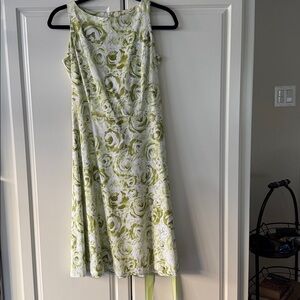 Hillard & Hanson Green Swirl Maxi Dress